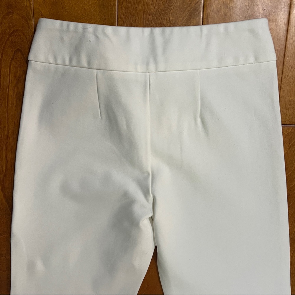 Jones & Co White Straight-Leg Pants Size S Preppy Quiet Luxury Coastal Nautical - Picture 9 of 12